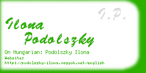 ilona podolszky business card